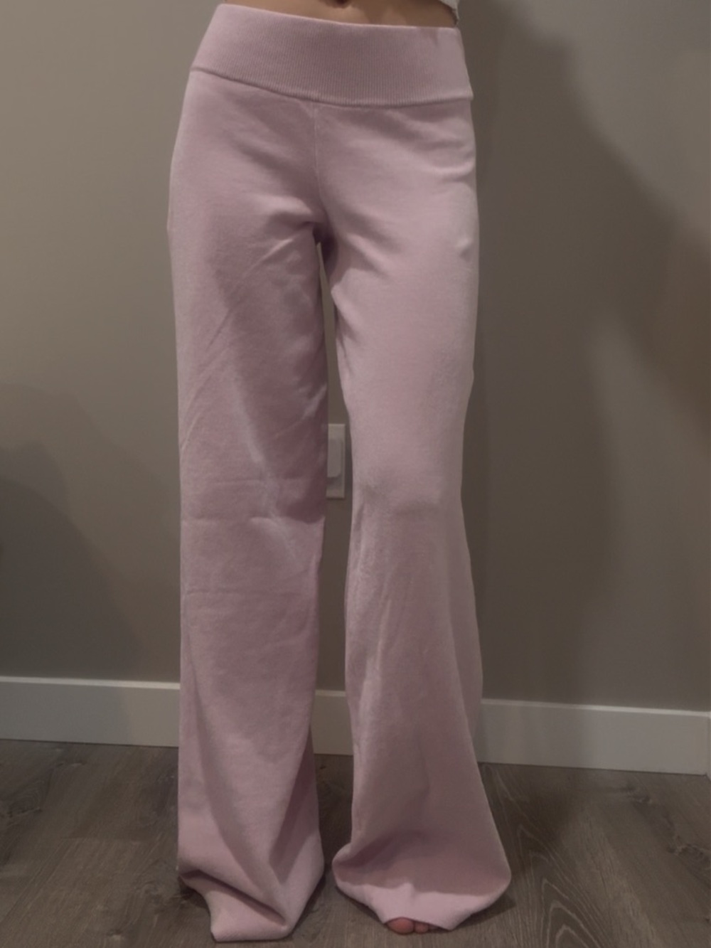 Garage Chenille Low Rise Wide-Leg Pants - Pink - Picture 3 of 7